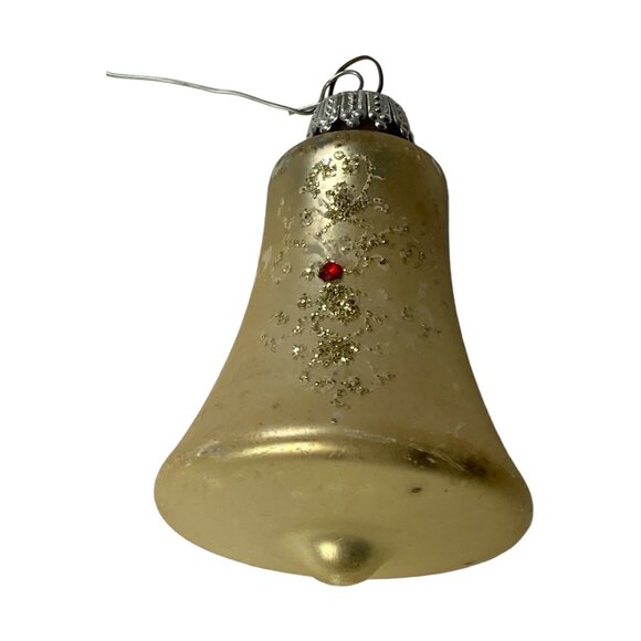 Mercury Glass Christmas Ornaments Vintage Gold Bells Set of 4 Made in Germany - Picture 15 of 16